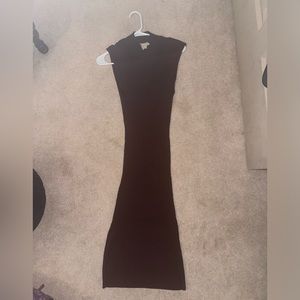 Brown highneck sweater dress